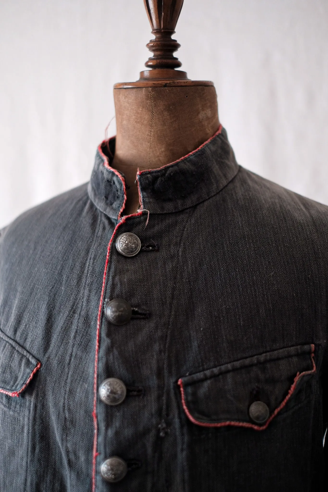 [~ 10's] Veste de pompier HBT vintage en lin noir vintage