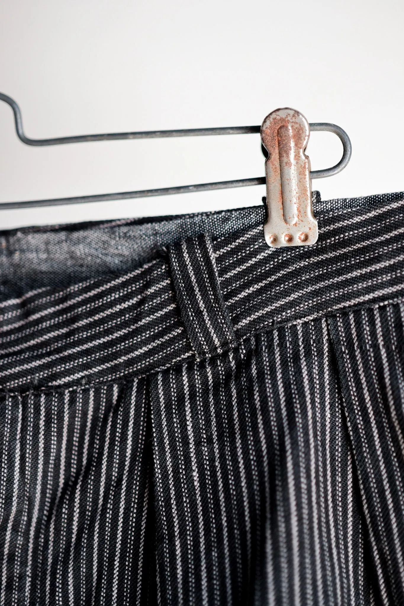 【~ 40'S】 Pantalon de travail à rayures en coton vintage français