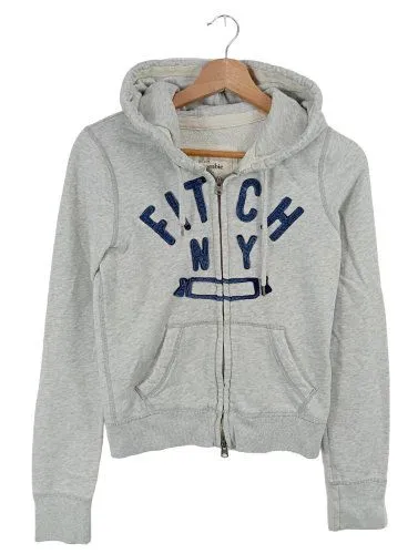 Abercrombie & Fitch Sweat à capuche gris clair moucheté style décontracté