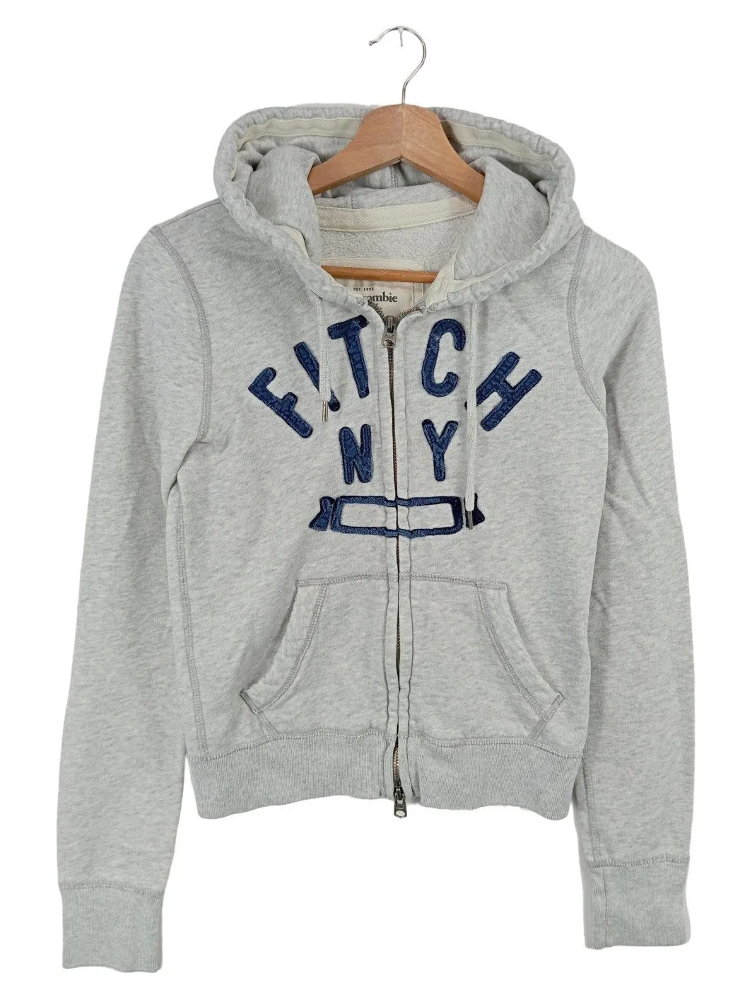 Abercrombie & Fitch Sweat à capuche gris clair moucheté style décontracté
