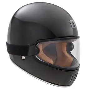 Casque Nox Premium Rage noir brillant, casque intégral vintage