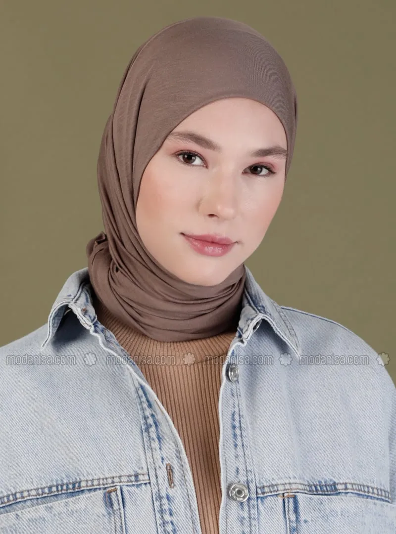 Combed Cotton Scarf Dark Mink