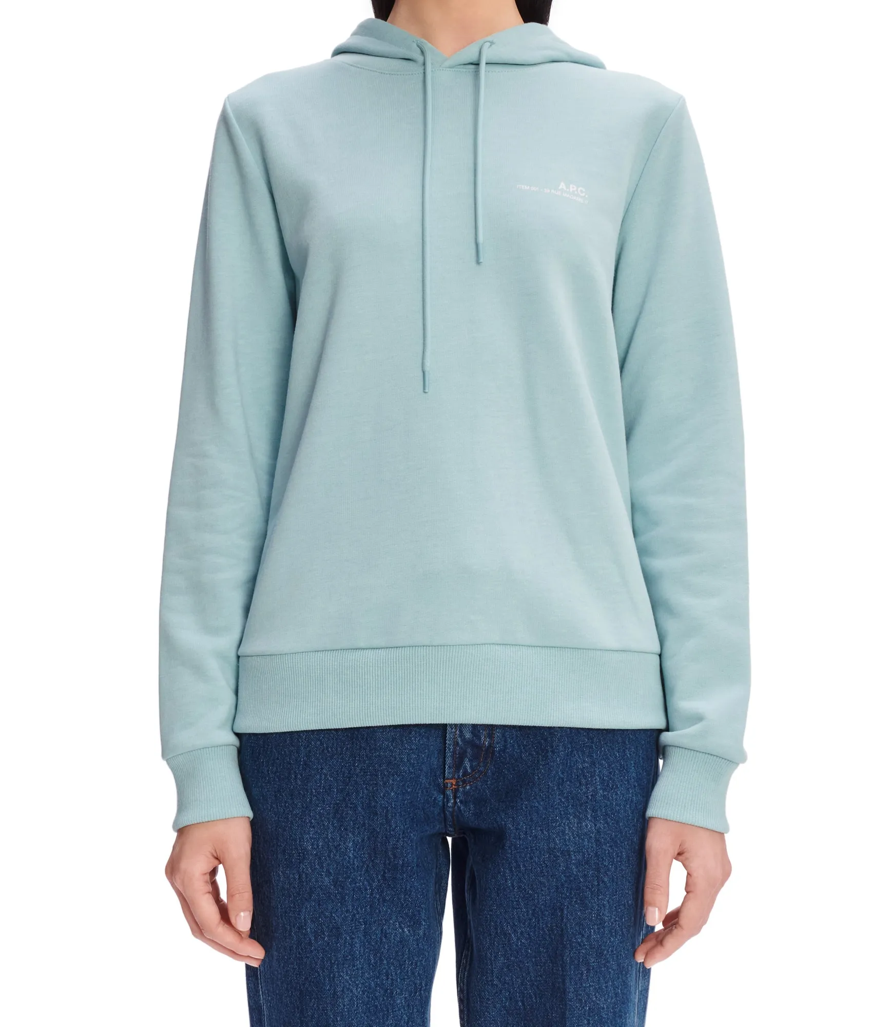 Hoodie Item F Turquoise chiné | A.P.C.