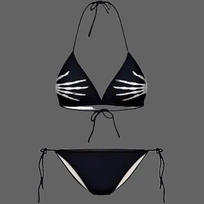 Maillot de bain bikini squelette pour femme
