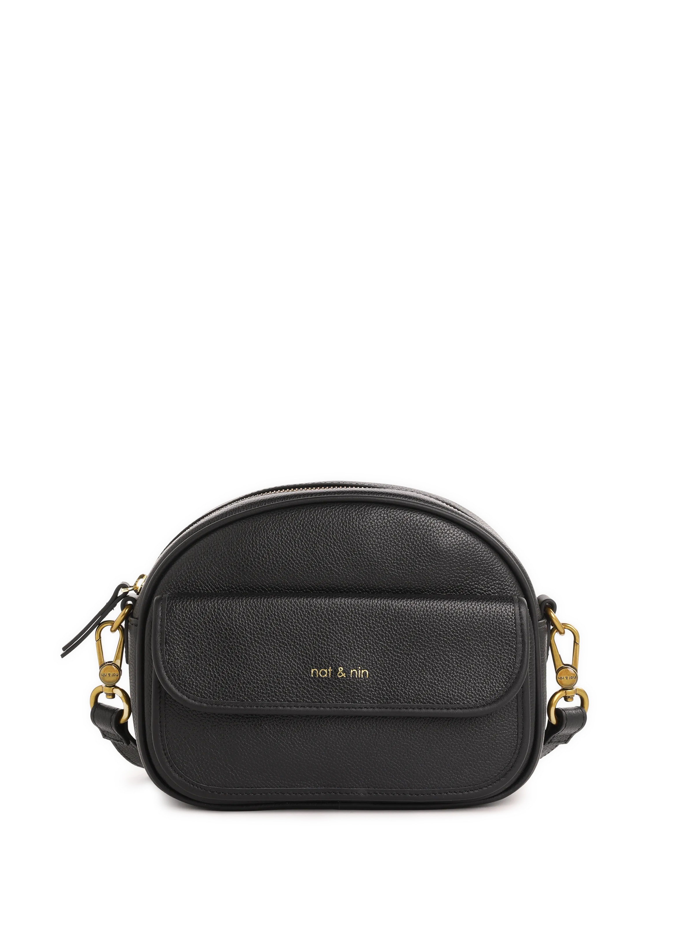 NAT & NIN  Sac à bandoulière Juny en cuir  - Noir