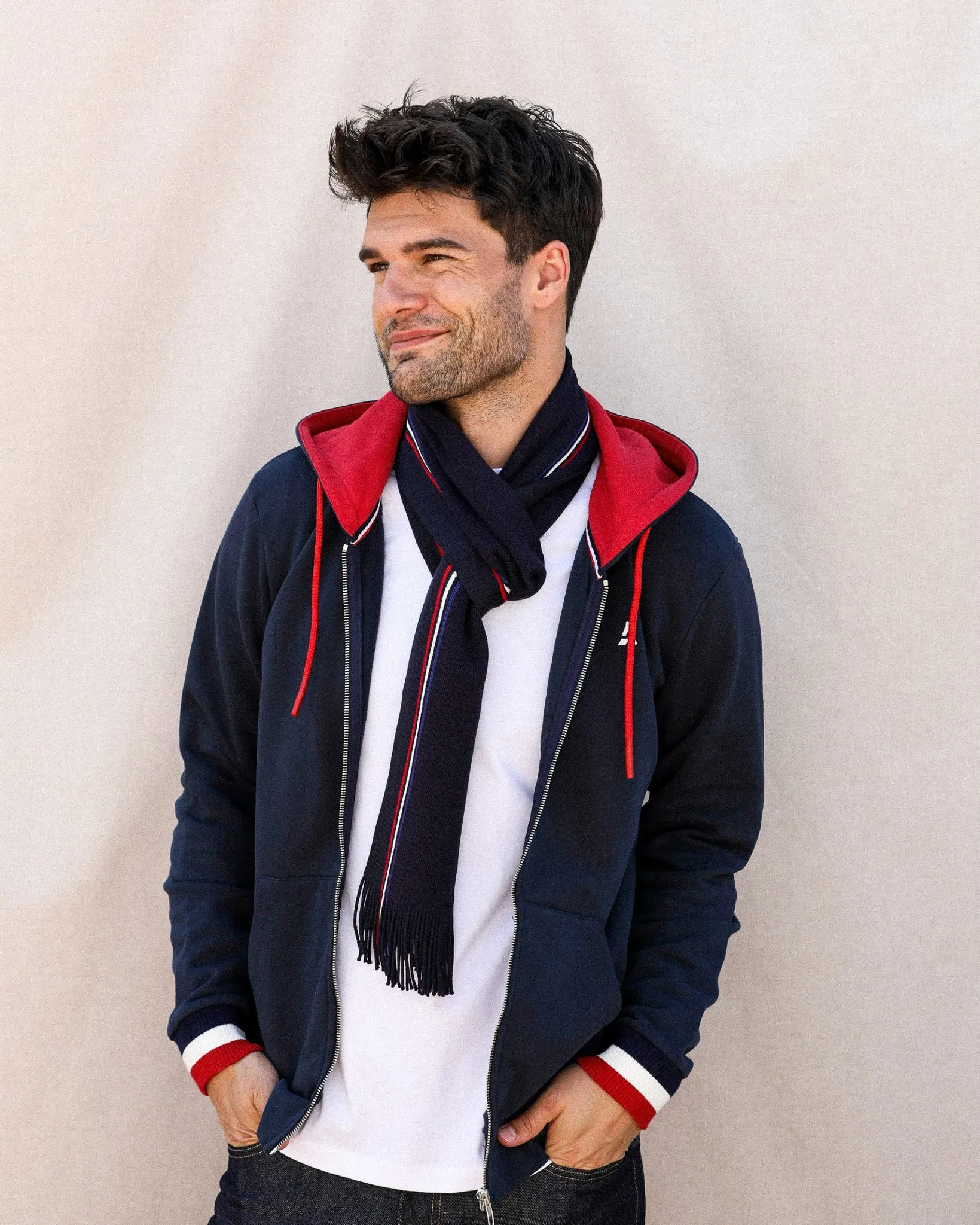 NAVY BLUE SCARF MADE IN FRANCE | CLYDE