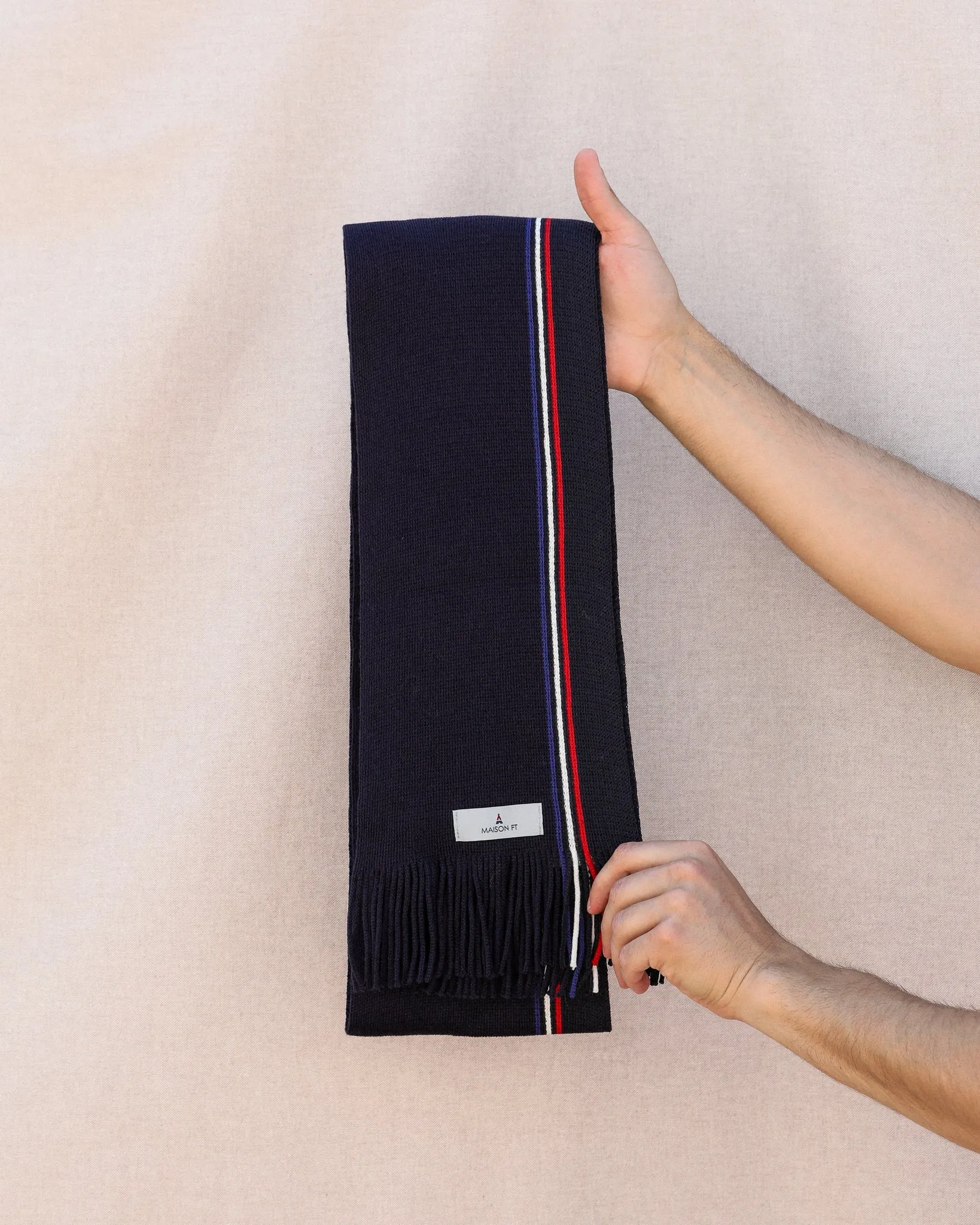 NAVY BLUE SCARF MADE IN FRANCE | CLYDE