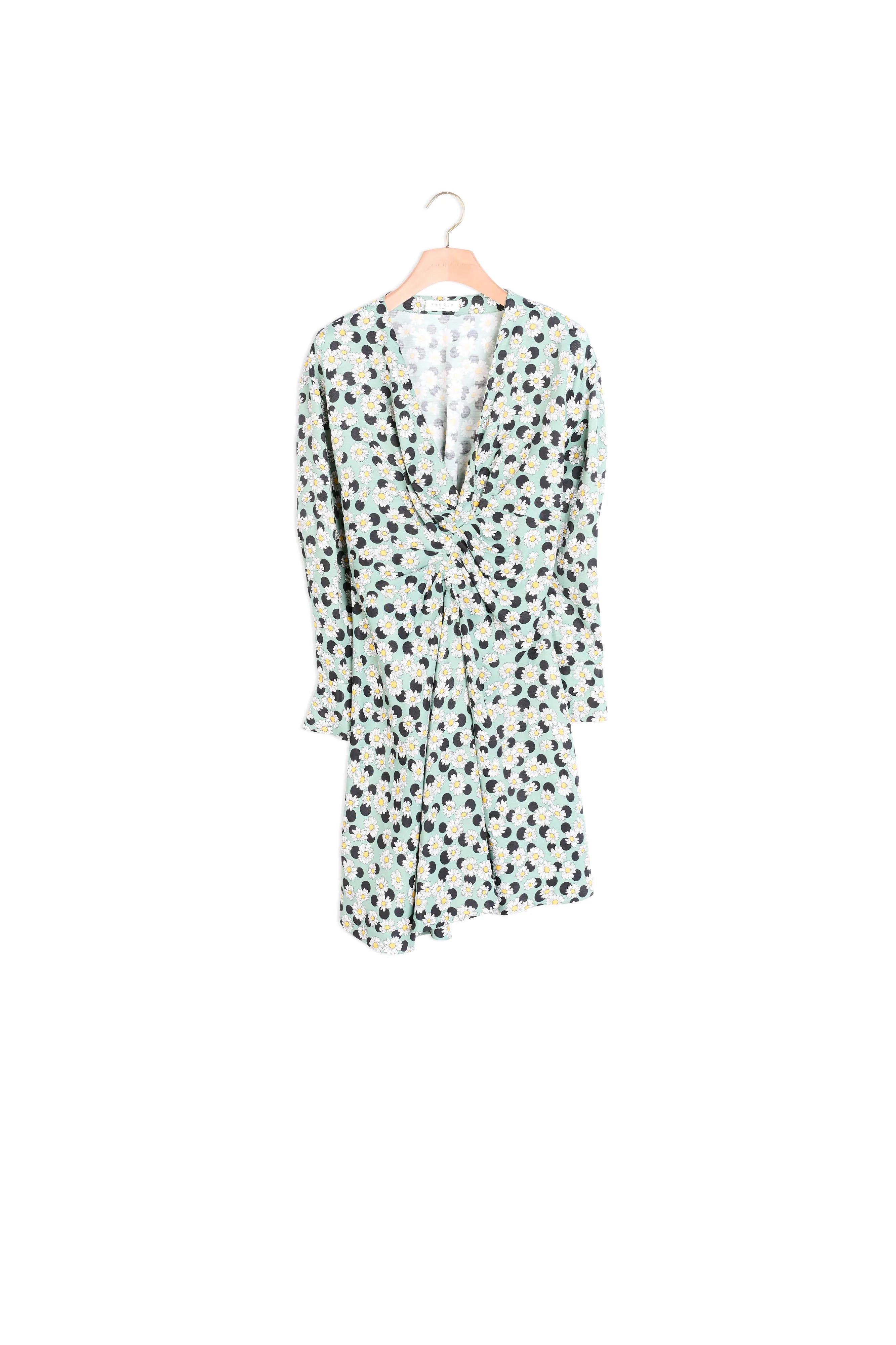 Robe courte imprimée avec fronces