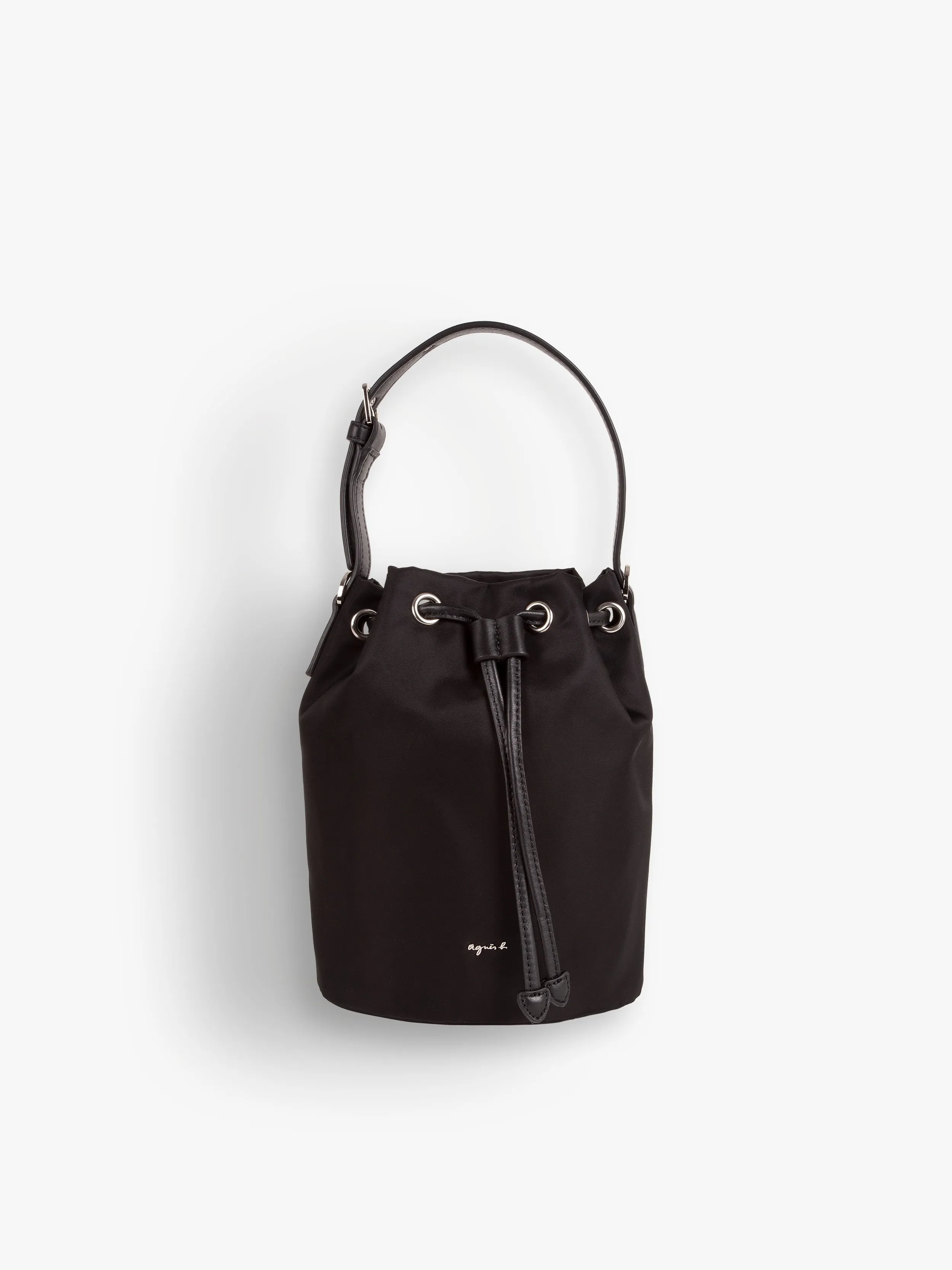 sac en nylon noir fermeture par cordon de serrage 