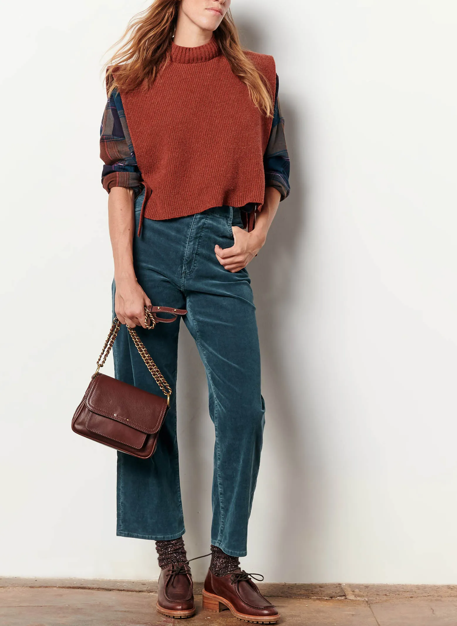 SESSUN  Sac bandoulière en cuir niu mimita - Marron