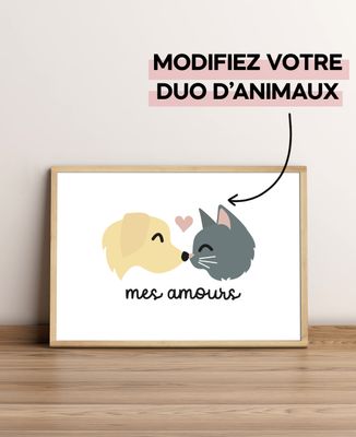 T-Shirt femme Duo d'animaux personnalisé