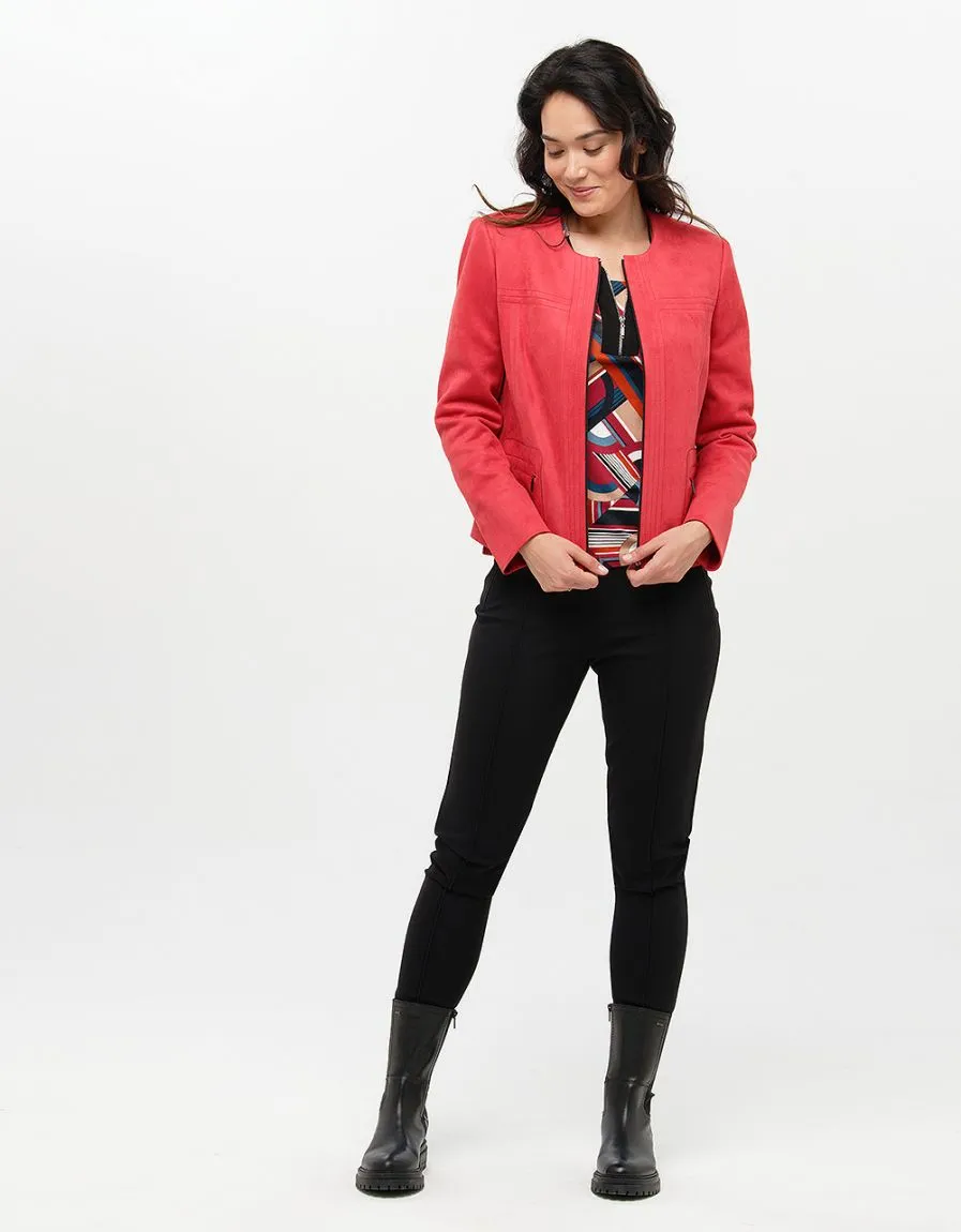 Veste suédine rouge 